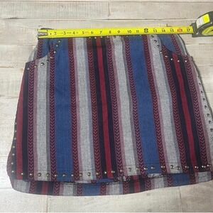 Rock & Roll Cowgirl Womens Large Studded Southwestern Striped Western Mini Skirt